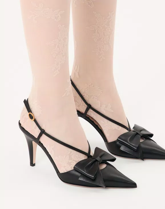 Valentino Bowow Slingback Pumps In Kidskin 85Mm - Image 7